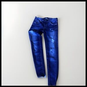American Eagle Outfitters Size 0  Dark Blue Distressed Skinny Jeans